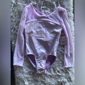 NEW Cat & Jack Girls One-Piece Gymnastics Leotard light purple Shimmer Sz small